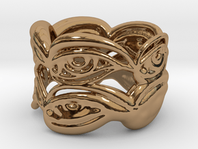 Eyering - a silver ring in Polished Brass
