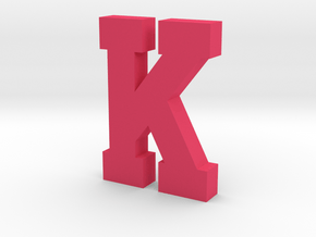 Decorative Letter K in Pink Processed Versatile Plastic