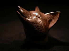 Fox Head in Polished Bronzed Silver Steel