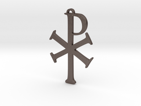 The Chi Rho in Polished Bronzed Silver Steel