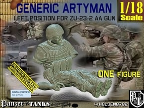 1/18 Left Artyman for ZU-23-2 AA Gun in White Natural Versatile Plastic