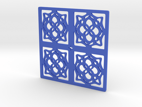 Cup coaster - pattern III in Blue Processed Versatile Plastic