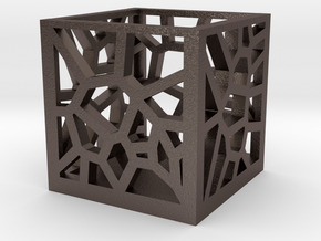 The Cube in Polished Bronzed Silver Steel
