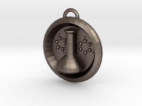 Volumetric Flask Medalion in Polished Bronzed Silver Steel