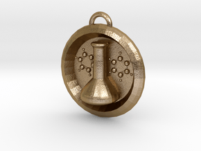 Volumetric Flask Medalion in Polished Gold Steel