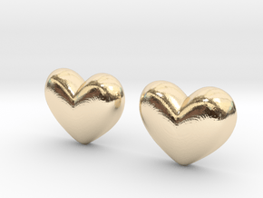 Batman Kisses Heart Earrings (front pieces only) in 14k Gold Plated Brass: Extra Small