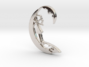 Shoot for the Moon Pendant in Rhodium Plated Brass