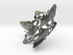 Butterfly Bowl 1 - d=10cm in Fine Detail Polished Silver