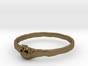 Small Skull Ring in Natural Bronze