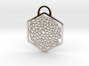 "O! My Honey(comb)". Pendant in Rhodium Plated Brass
