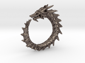 Dragon Amulet Complex in Polished Bronzed Silver Steel