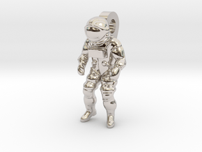 Astronaut Earring Pendant / 21mm in Rhodium Plated Brass