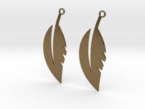 Feather Earrings in Natural Bronze