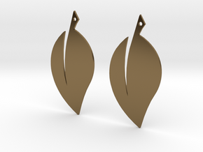 Leaf Earrings V2 in Polished Bronze