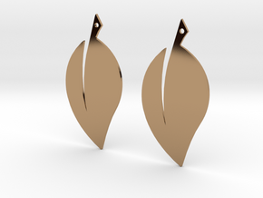 Leaf Earrings V2 in Polished Brass