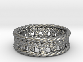 Triskelion Rope Ring Size 6 1/2 in Natural Silver