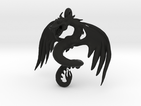 Dragon pendant in Black Natural Versatile Plastic