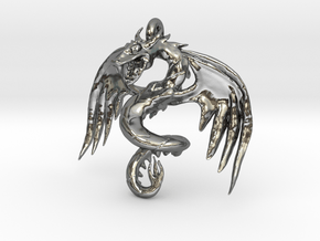 Dragon pendant in Polished Silver