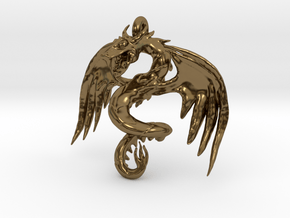 Dragon pendant in Polished Bronze