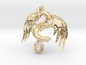 Dragon pendant in 14k Gold Plated Brass