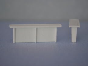 Betonnen abri bushalte schaal N Lang model in White Natural Versatile Plastic