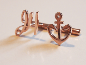 anchor cuff link in 14k Rose Gold Plated Brass