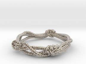 Rope ring in Rhodium Plated Brass: 5 / 49