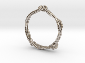 Rope ring in Rhodium Plated Brass: 8 / 56.75