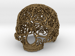 Intricate Filigree Skull 5cm in Natural Bronze