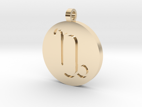 Capricorn Pendant in 14k Gold Plated Brass