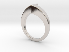 Dual pyramids rings in Rhodium Plated Brass: 5.5 / 50.25