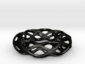 Voronoi Torus pendant  in Matte Black Steel