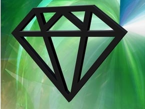 Diamond Pendant 1 Inch in Black Natural Versatile Plastic
