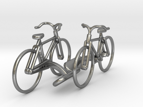 Bicycle Cufflinks in Natural Silver