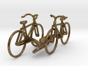 Bicycle Cufflinks in Natural Bronze