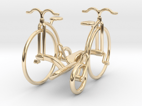 Vintage Bicycle Cufflinks in 14k Gold Plated Brass