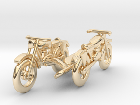Motorcycle Cufflinks L-size in 14k Gold Plated Brass
