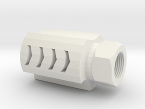 Executer Airsoft Flash Hider (14mm-) in White Premium Versatile Plastic