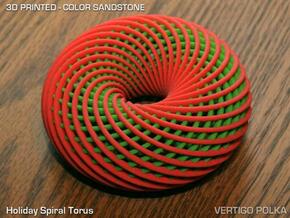 Holiday Spiral Torus in Full Color Sandstone