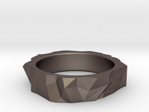 Origami Ring in Polished Bronzed Silver Steel: 7.25 / 54.625
