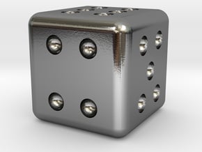 D6 Precious Metal Micro Dice - 6mm in Polished Silver