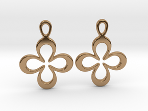 Four-leaf clover. Earrings in Polished Brass