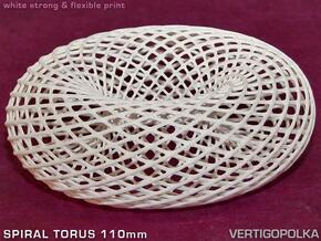 Spiral Torus 110mm in White Natural Versatile Plastic