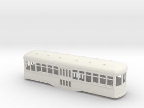S scale short center entrance trolley in White Natural Versatile Plastic