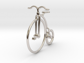 Vintage Bicycle Jewel in Rhodium Plated Brass