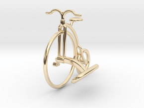 Vintage Bicycle Cufflink in 14k Gold Plated Brass