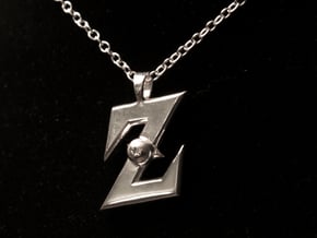 DBZ [pendant] in Rhodium Plated Brass
