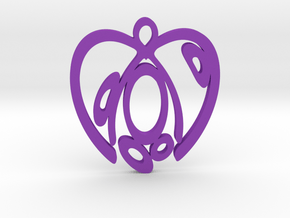 Capacious heart. Pendant in Purple Processed Versatile Plastic