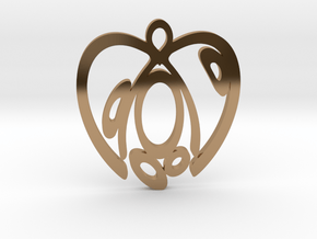 Capacious heart. Pendant in Polished Brass