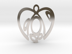 Capacious heart. Pendant in Rhodium Plated Brass